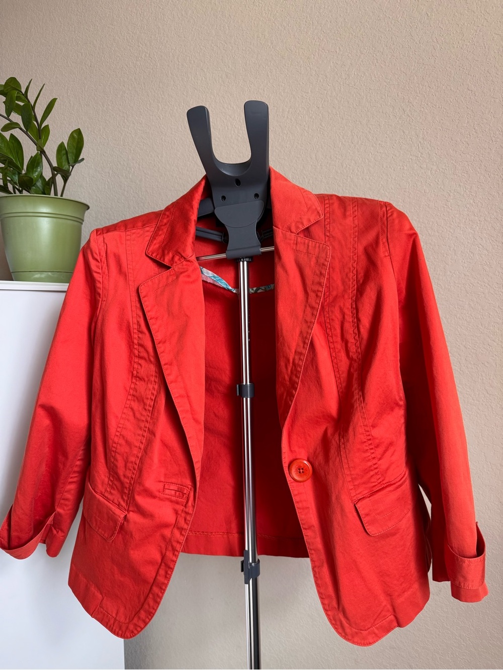 Talbots Orange Single-Button Blazer Jacket